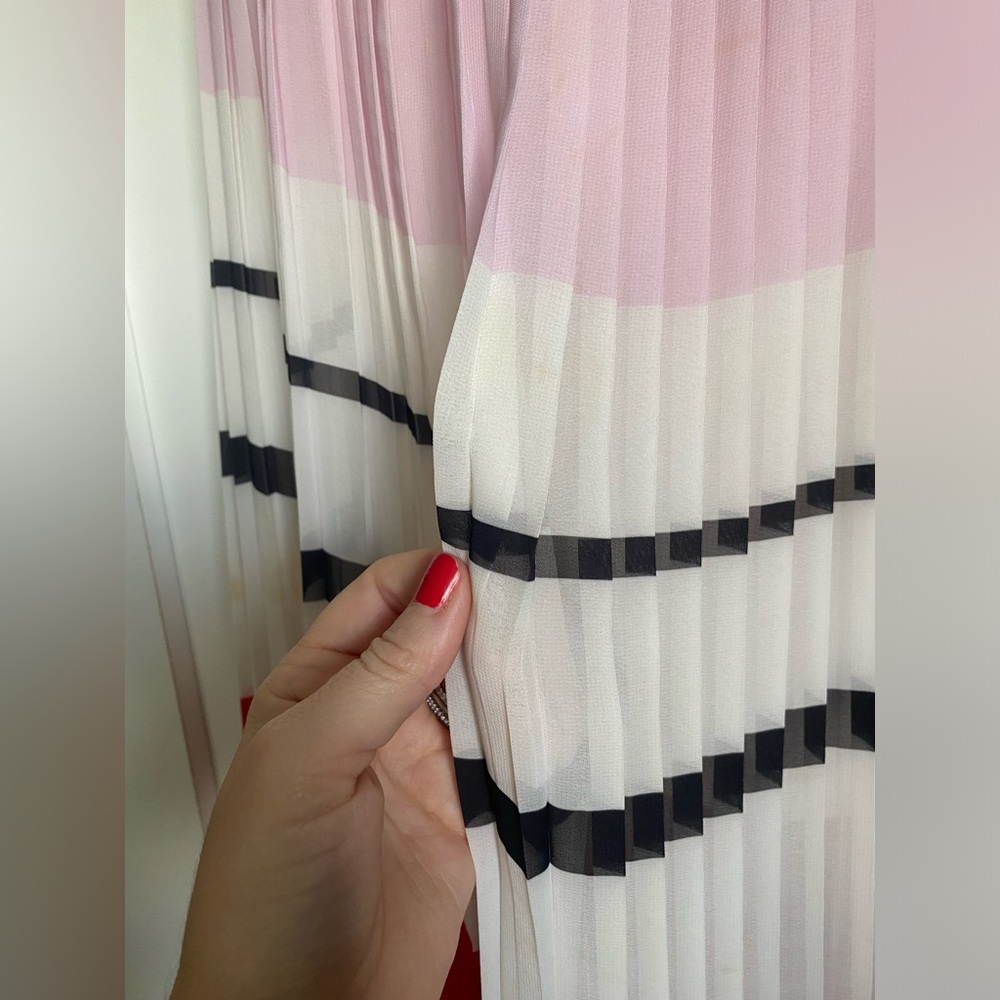 N/Nicholas Color Block Pleated Midi Skirt - image 3